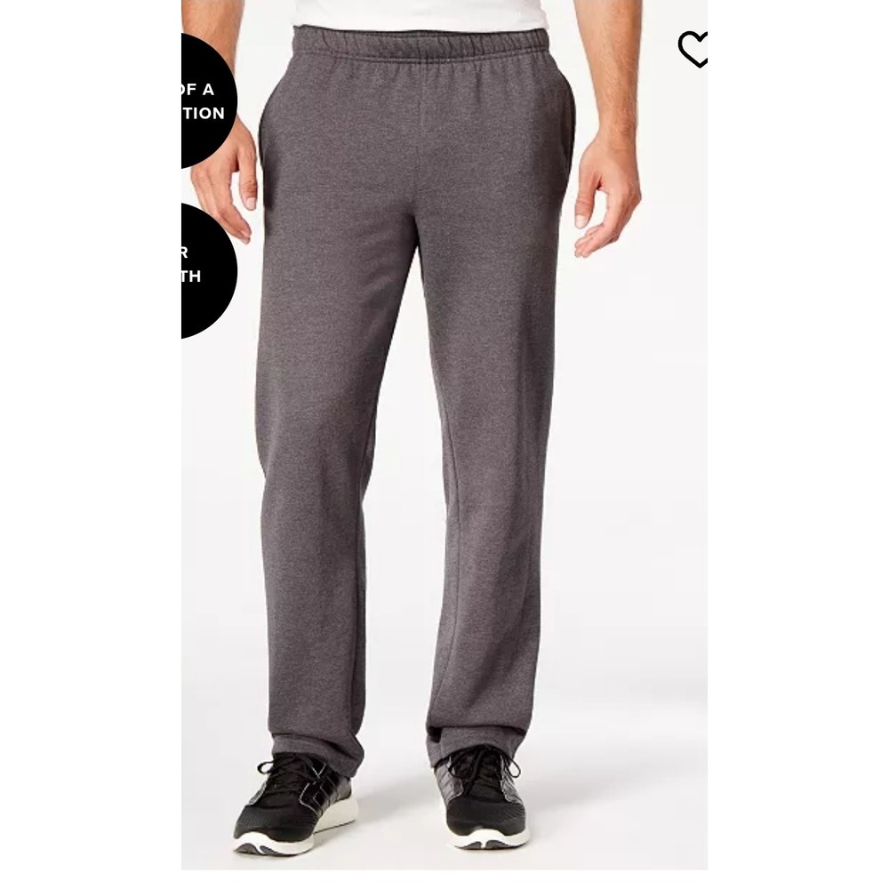 Champion
Men's Powerblend Fleece open bottom Pants Heather Grey Large NWT